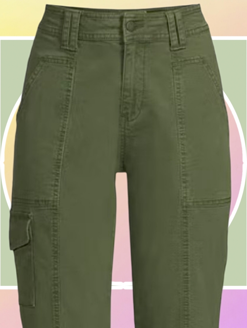 New Sz 20 Cargo Utility Denim Long Capri Pants w 2 Cargo, 2 Back Pockets - Picture 3 of 12